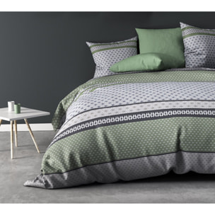 Parure De Couette 2pcs 100% Microfibre 55gsm Vaxo Vert