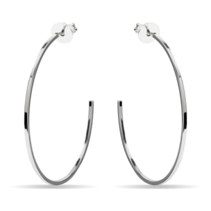 Pendientes de 36mm de diámetro acabados en rodio