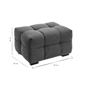 Pouf repose-pieds design en tissu effet velours texturé bleu foncé CORTO