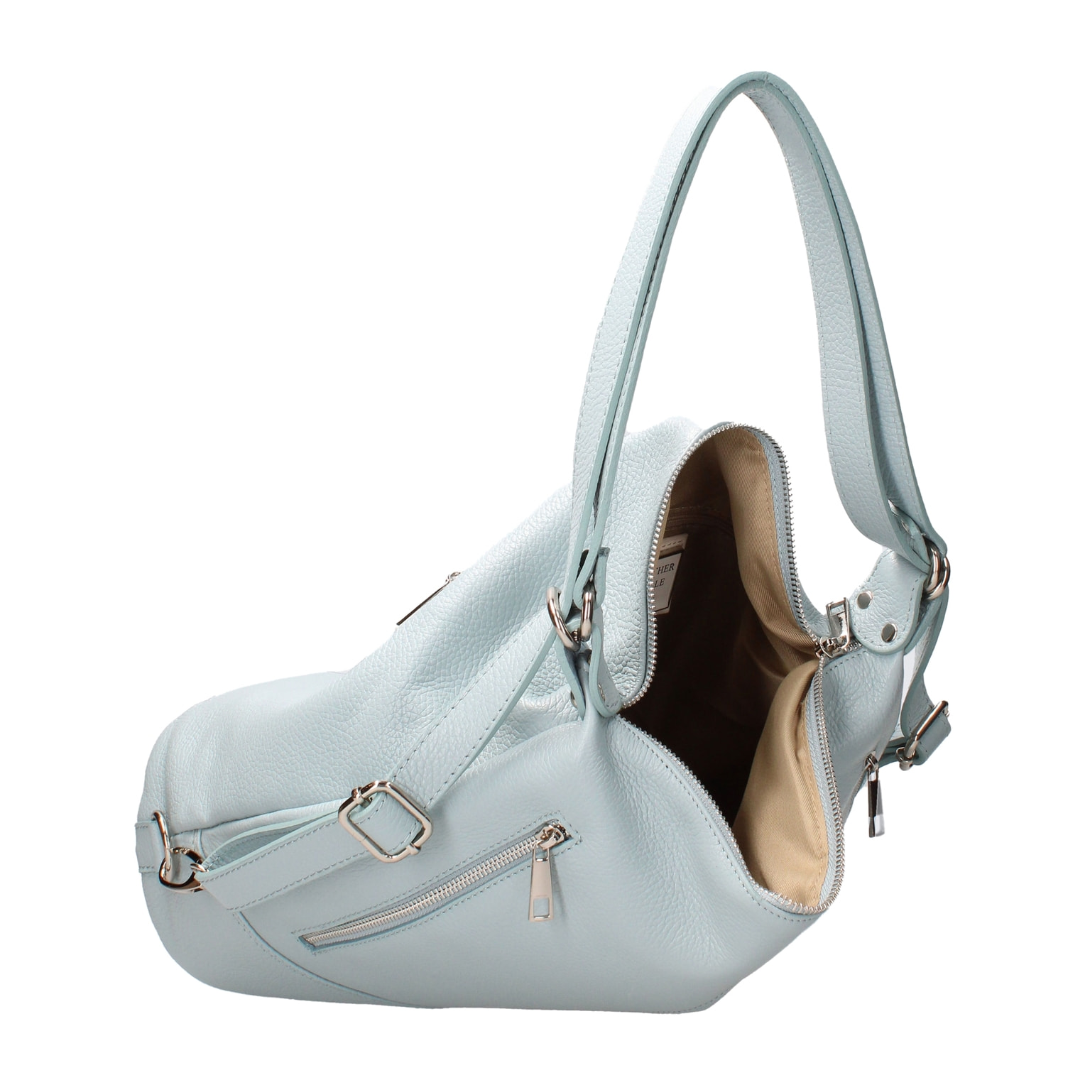 Borsa a spalla convertibile in zaino Anjelica da donna In Vera pelle Made in Italy 33x31x12 cm