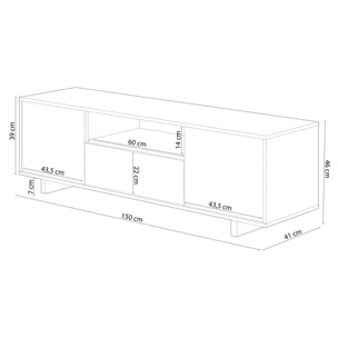 Mueble TV Zaira Roble Canadian - Antracita