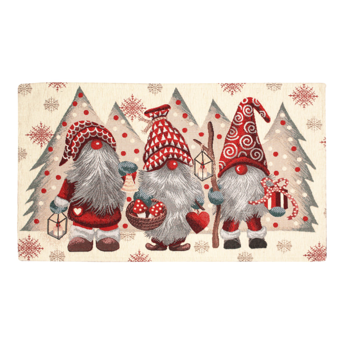 Tappeto Ingresso Arredo Natalizio Gnomi Classici