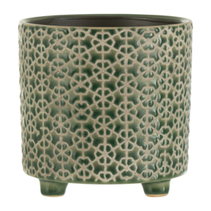 J-Line cache-pot Fleur - céramique - vert - medium - Ø 14 cm