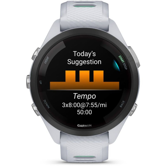 Montre connectée GARMIN Forerunner 265S Music BLANC / VERT AMOLED GPS LIVE TRACK