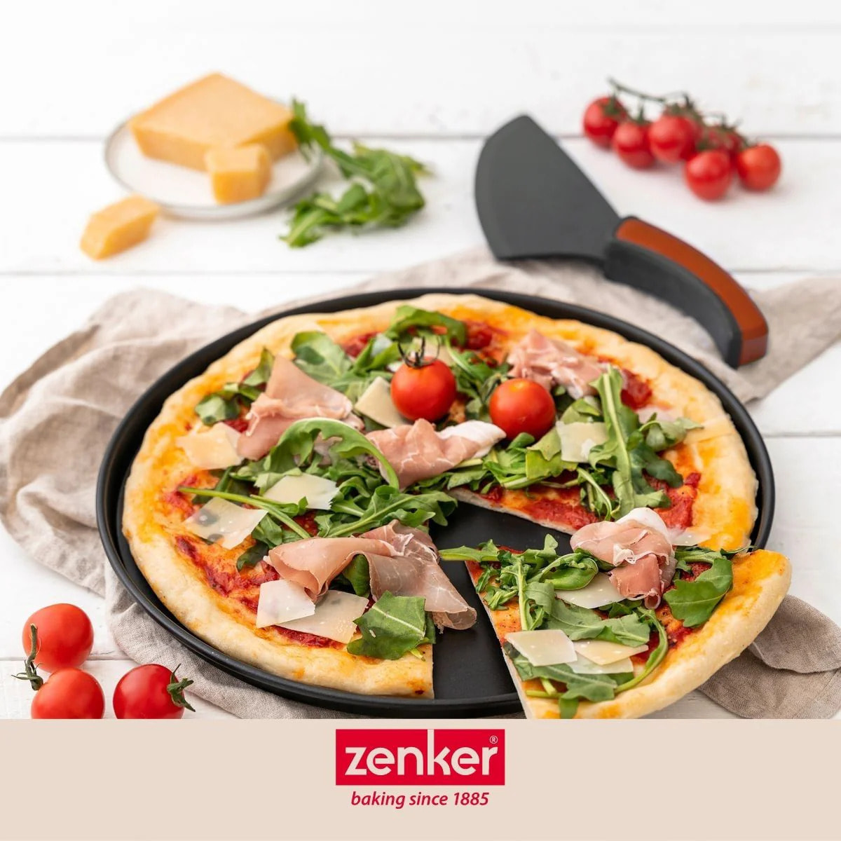 Set de 3 plaques à pizza et une grille de superposition 29 cm Zenker Special Countries