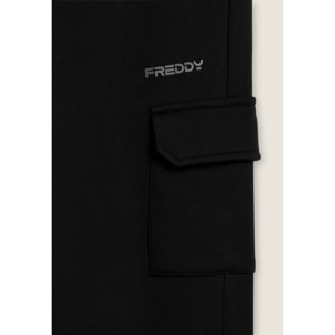 Pantaloni in felpa con tasca cargo e fondo a polsino