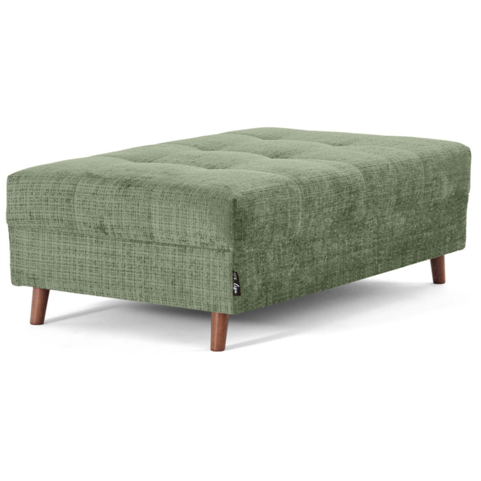 Rune - pouf en velours texturé - Vert sauge