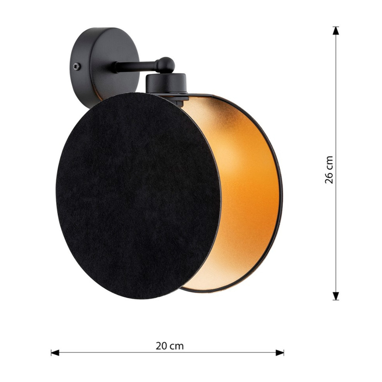 Lampada da parete MOTIF in acciaio nero e oro