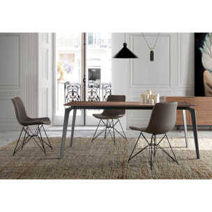 Mesa fija de comedor – Nogal y negro