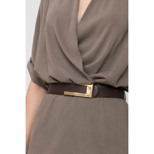 Kocca - Abito da donna a portafoglio con scollo a V e cintura Donna