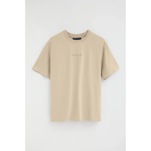 Camiseta beige de corte relajado con logo engomado Polo Club