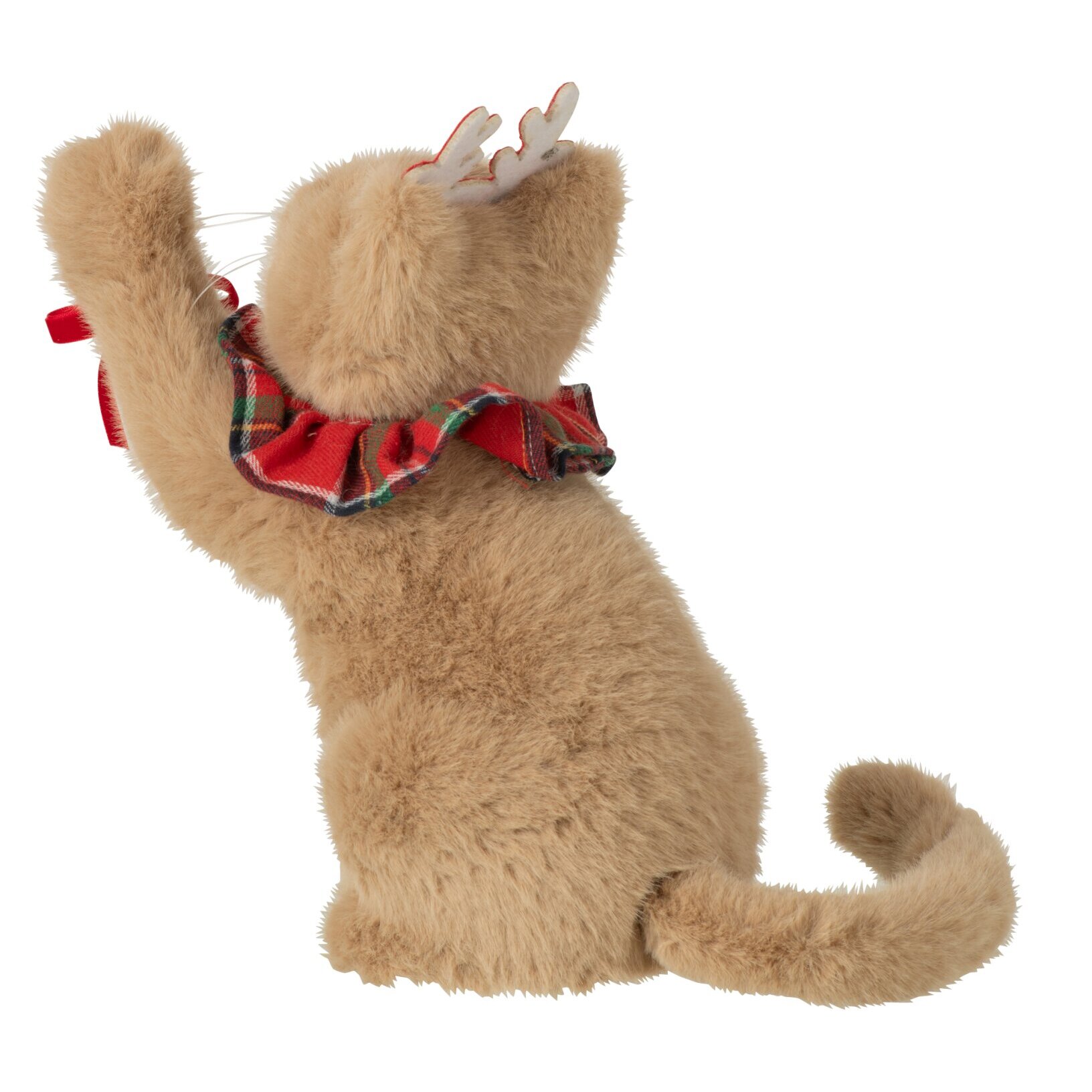 J-Line chat avec bandeau - tissu - beige/rouge Noël