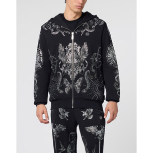 PHILIPP PLEIN Zip Hoodie Tattoo Stones