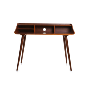 Bureau avec rangements vintage bois foncé L120 cm NORDECO