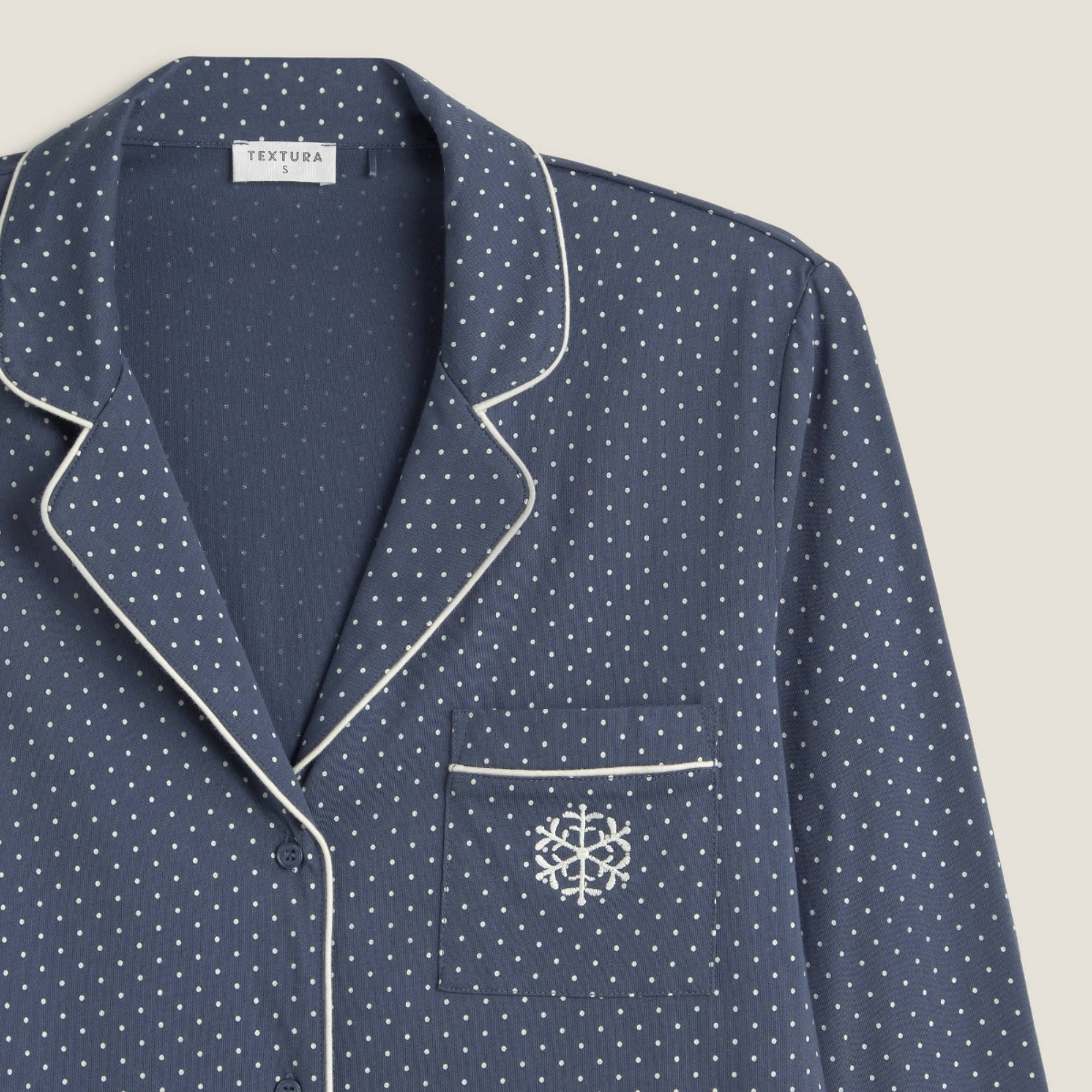 Camisa de algodón punto topos Mimit color azul oscuro 100% Algodón