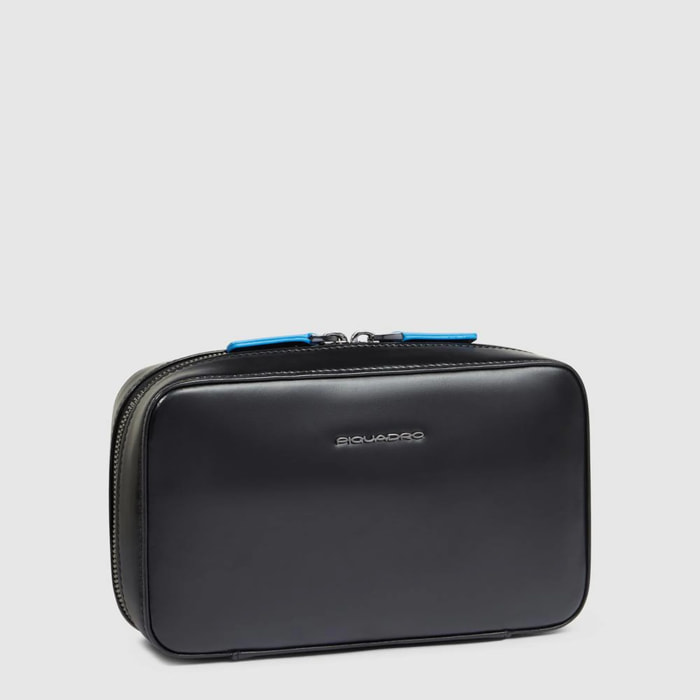 Piquadro Astuccio portacavi in pelle con tasca per mouse