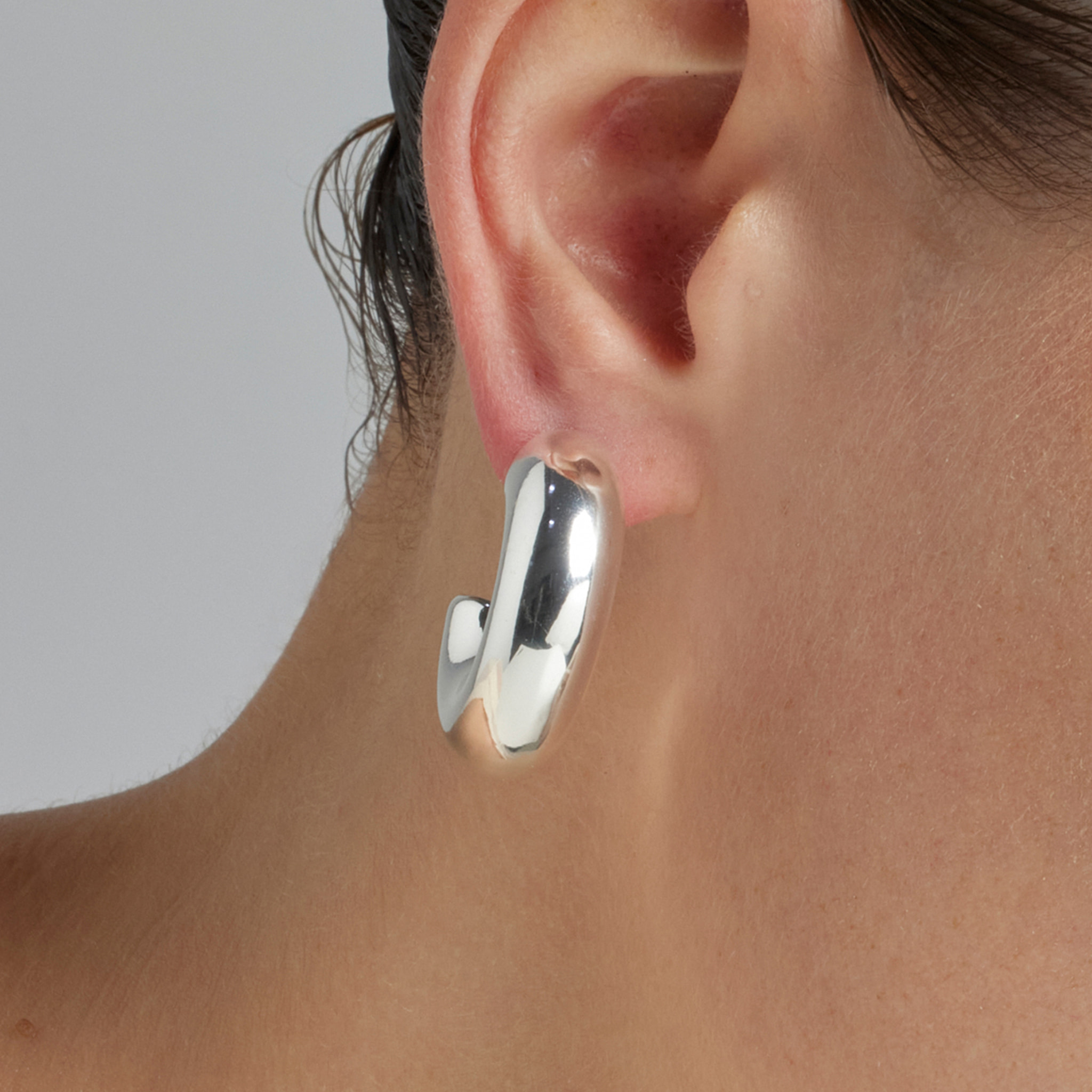 Pendientes de 30mm de diámetro acabado plata