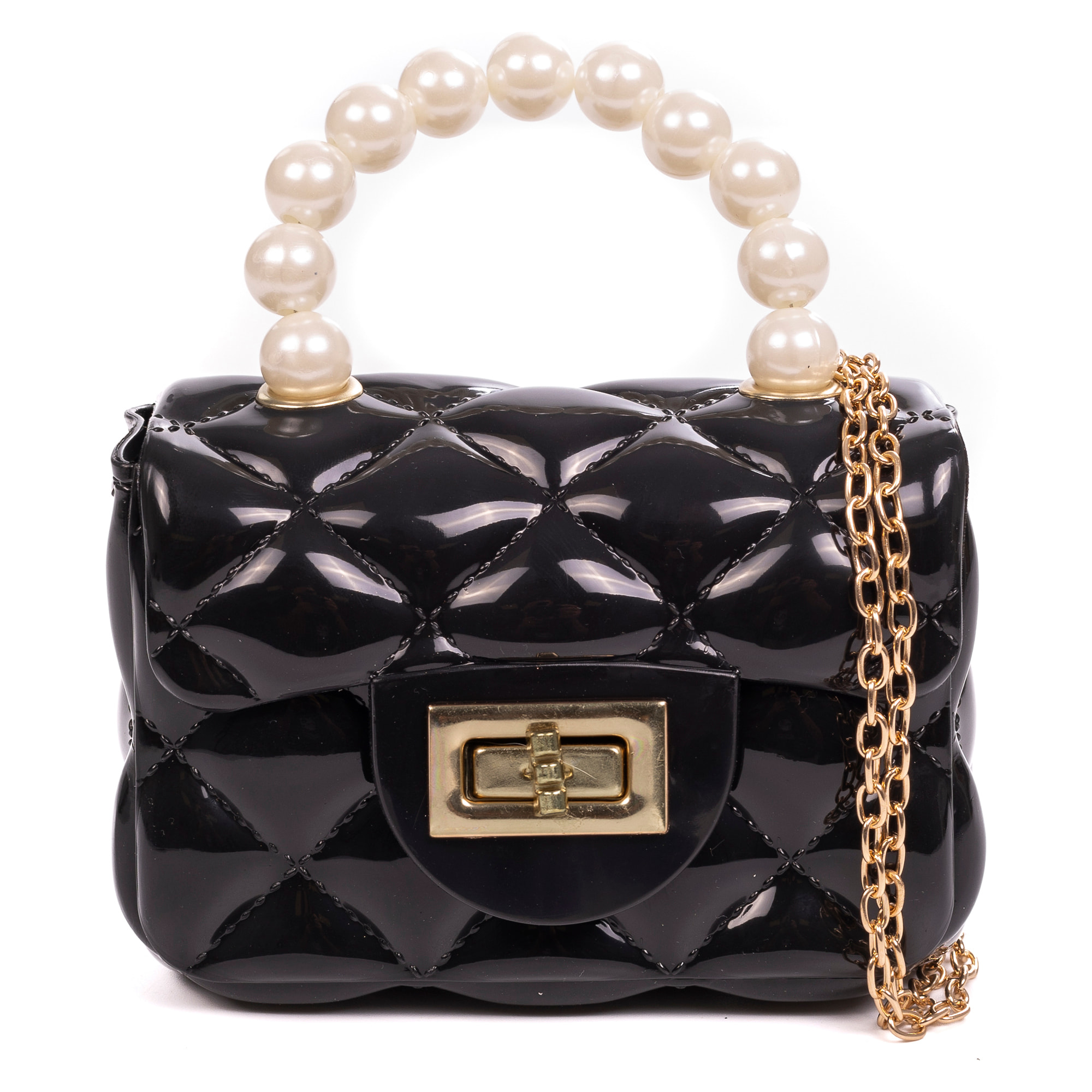 Villafalletto mini borsa a mano in pvc lucido.