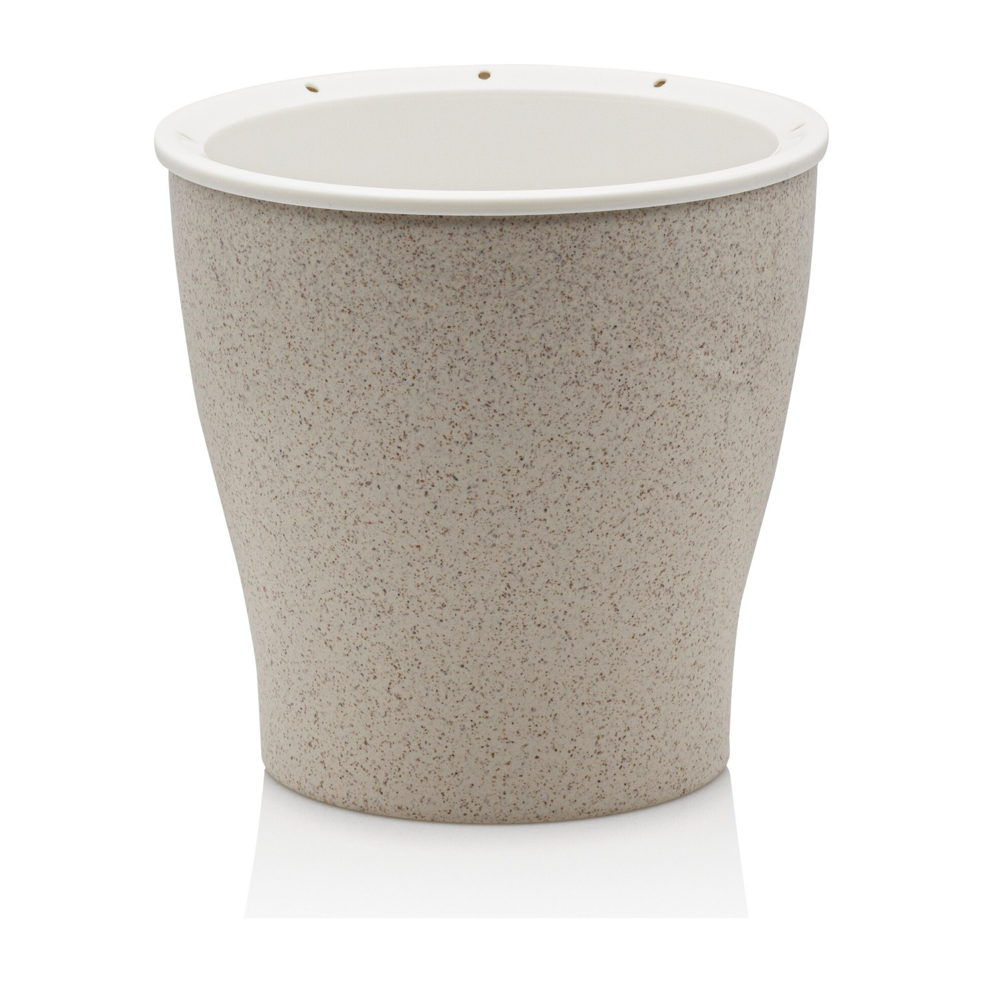 Pot à réserve d’eau Tomasucci LOPPY MEDIUM, en polypropylène, beige, 17,3 × 17,3 × 17 cm
