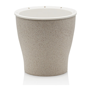 Pot à réserve d’eau Tomasucci LOPPY MEDIUM, en polypropylène, beige, 17,3 × 17,3 × 17 cm