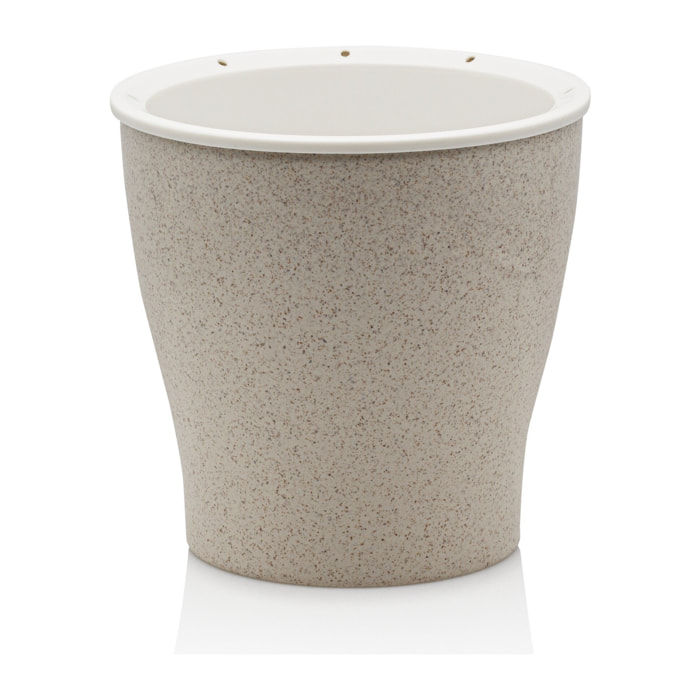 Pot à réserve d’eau Tomasucci LOPPY MEDIUM, en polypropylène, beige, 17,3 × 17,3 × 17 cm
