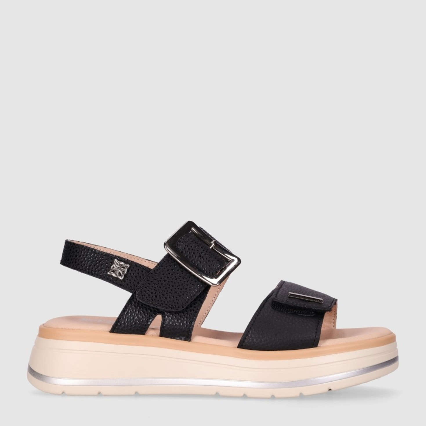 Sandalias de Piel - Negro - Tacón: 5 cm