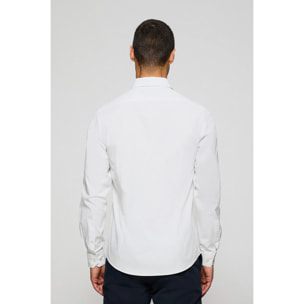 Camicia in popeline bianca con monogramma ricamato