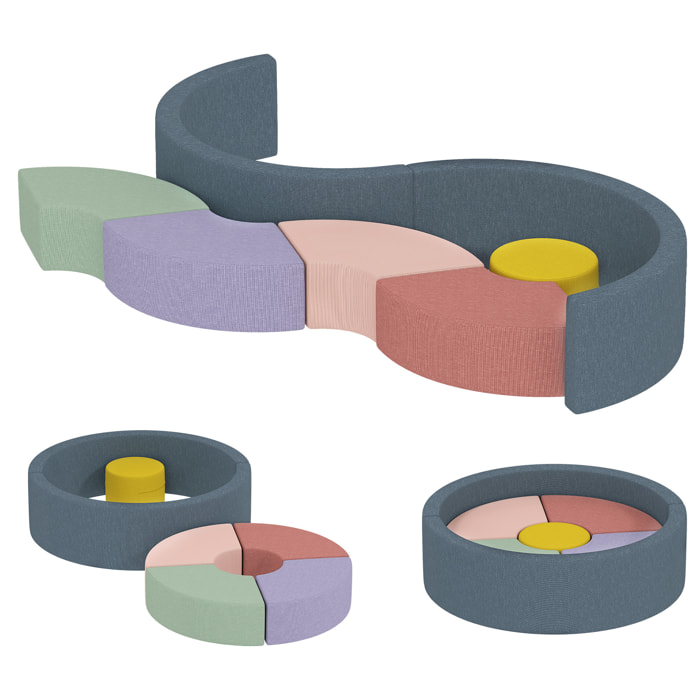 7 blocs de construction en mousse XXL revêtement tissu déhoussable - modules de motricité - multicolore