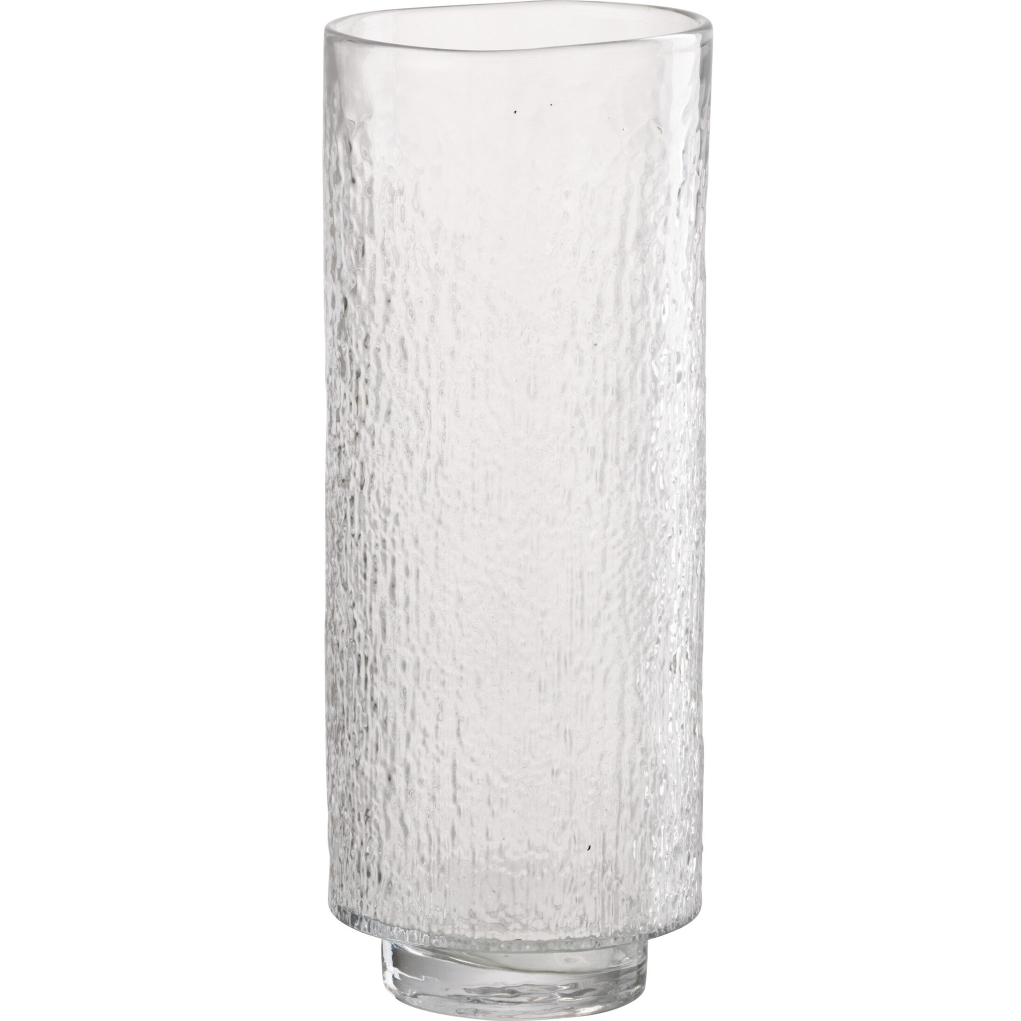 J-Line Vase Cylindre Relief - verre - transparent - large