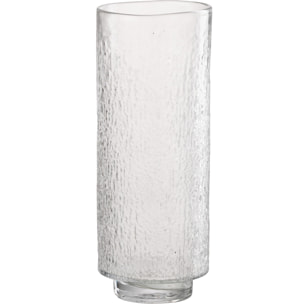 J-Line Vase Cylindre Relief - verre - transparent - large