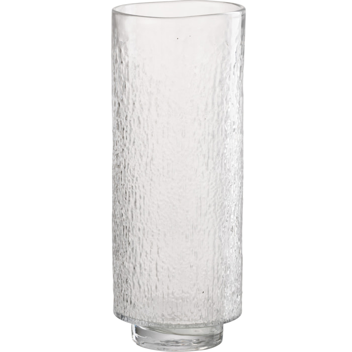 J-Line Vase Cylindre Relief - verre - transparent - large