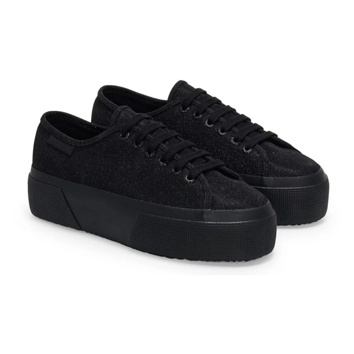 Superga - Scarpe da donna Donna Nero - 3790 Platform Jersey Lame Leggera