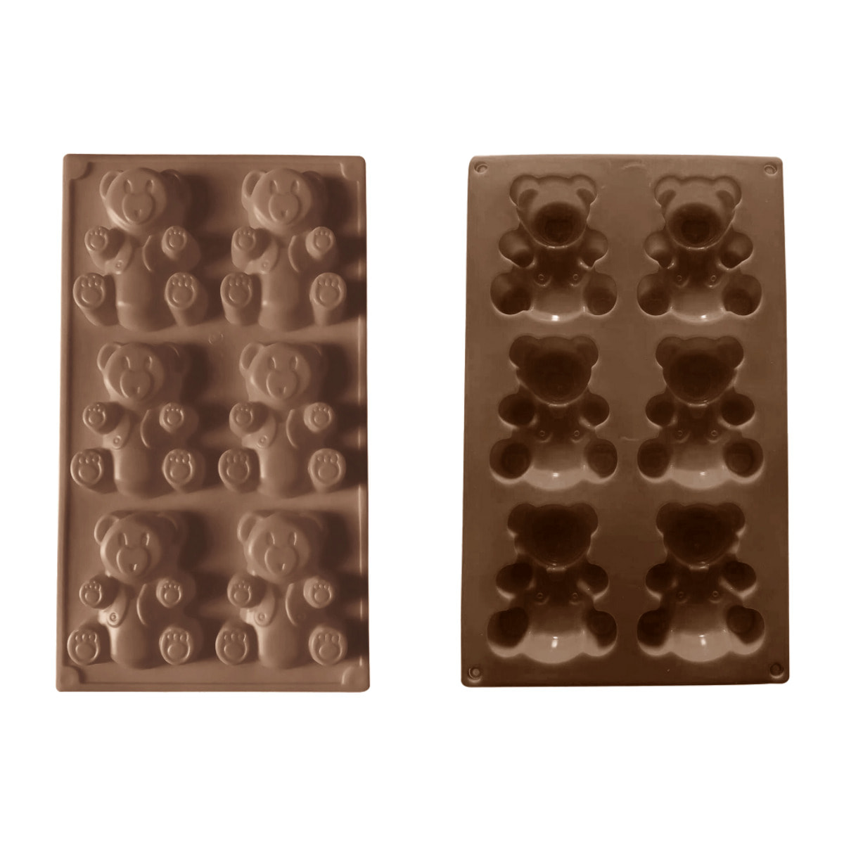 Lot de 6 mini moules en silicone forme Ours, Happy Cake