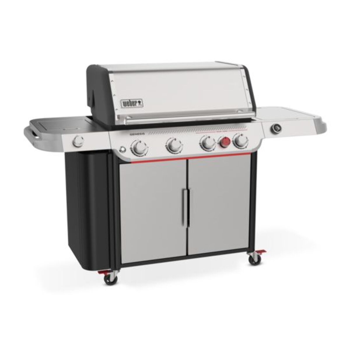 Barbecue gaz WEBER Genesis SP-435 4 brûleurs réchaud latéral thermomètre digital sur chariot, 86x48 cm