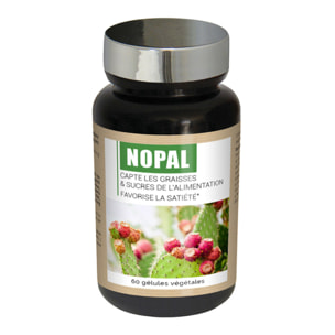 NUTRI EXPERT - Nopal - Capte les graisses et sucres- Favorise la satiété - Réduit appétit et apport calorique des repas - 100% extraits d'origine naturelle - Convient aux végans - 60 Gélules végétales
