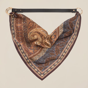 Oltre - Cinturón con foulard decorativo - Marrón