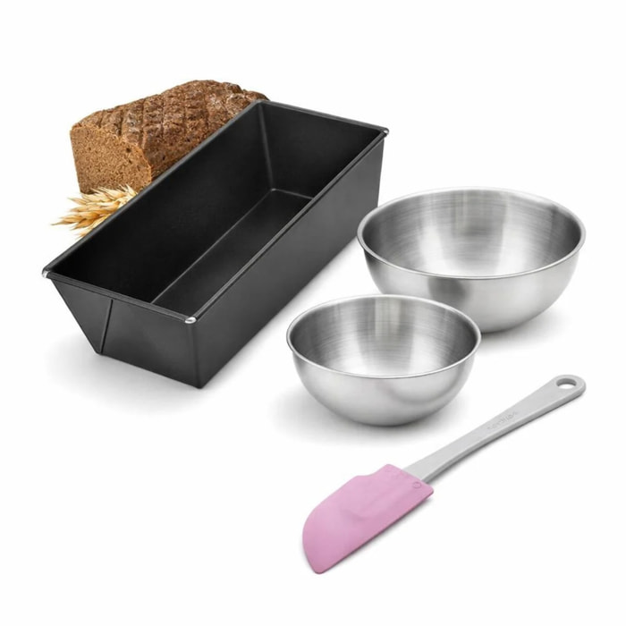 Set de 4 ustensiles de pâtisserie moule à gâteaux 2 bols et spatule pâtisserie Collection Zenker pure