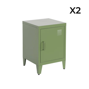 Table de chevet industrielle métal 1 porte (lot de 2) SOHO