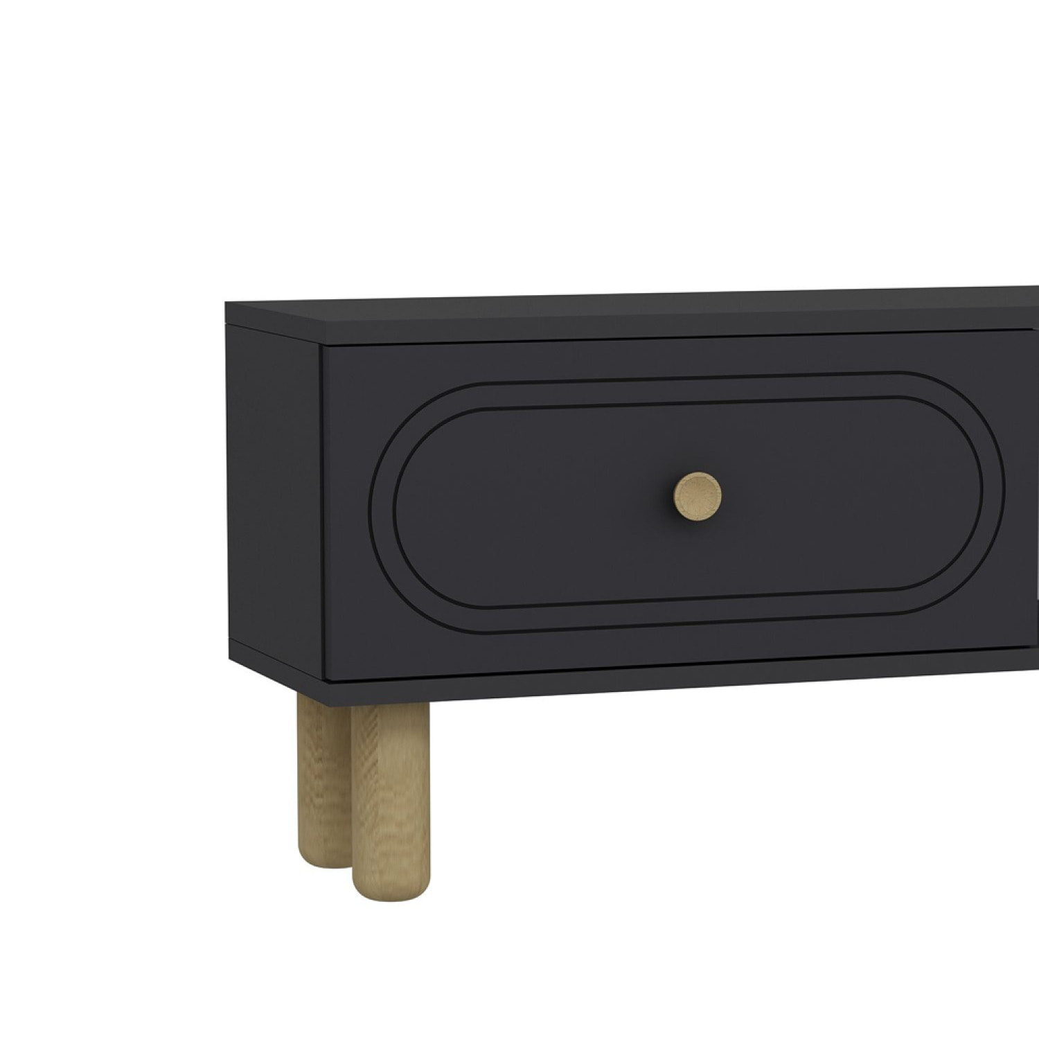 WORTHING Meuble TV avec cheminée LED 150cm gris anthracite