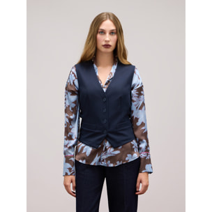 Oltre - Gilet con bottoni - Blu