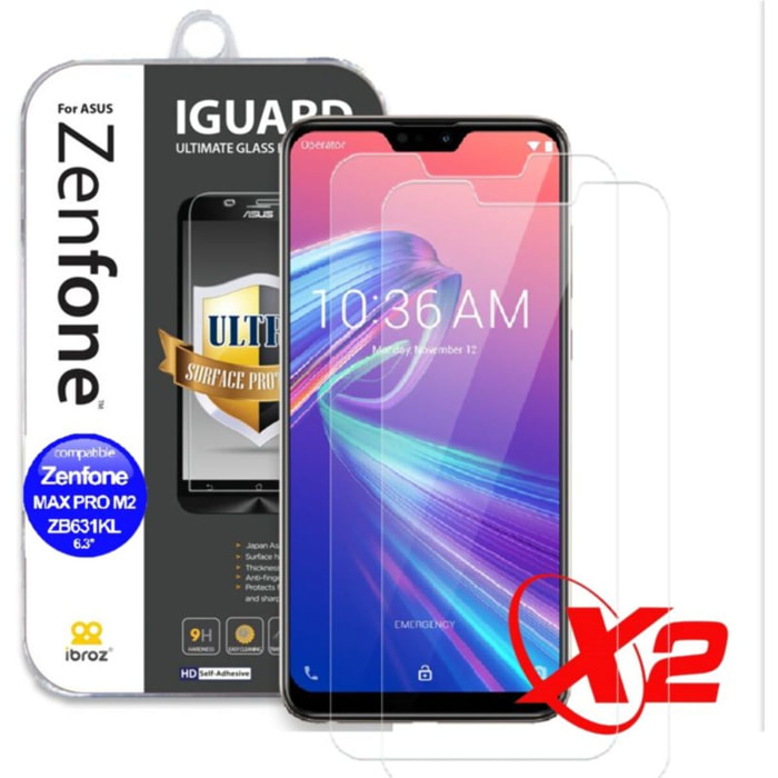 Protège écran IBROZ ZenFone Max ProM2 Verre trempé x2