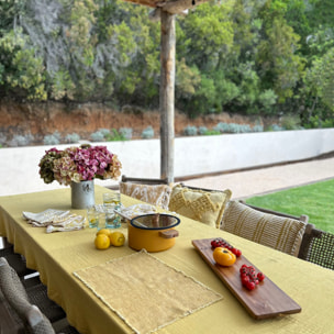 Nappe en coton jaune 150x250cm CAMARO
