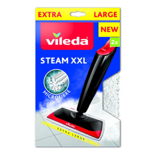 Vileda - 4 Recharge Steam XXL (2 packs de 2) - Microfibre officielle de rechange pour balai Vileda