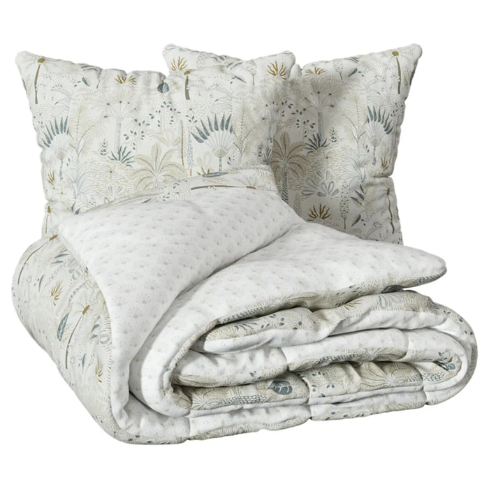 Parure de lit imprimée "Sonie" blanc 240x220cm