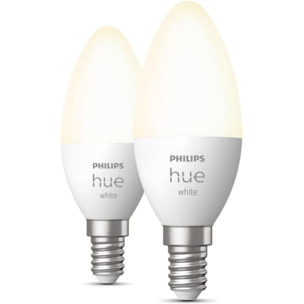 Ampoule LED connectée PHILIPS HUE White E14 x2