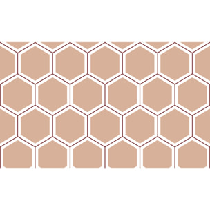 Sticker Sol avec laminat de Protection en Plastique Anti-dérapant | Stickers adhésif Sol - CARRELAGES FORMES HEXAGONES BLANC ET BRUN - 1 sticker