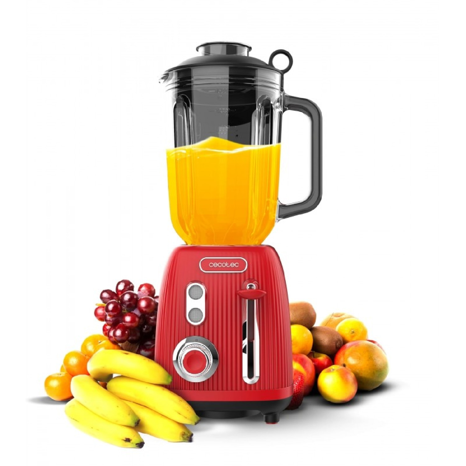 Cecotec Blender Mixeur Retro Power Black Titanium RetroRed. Puissance Maximale d