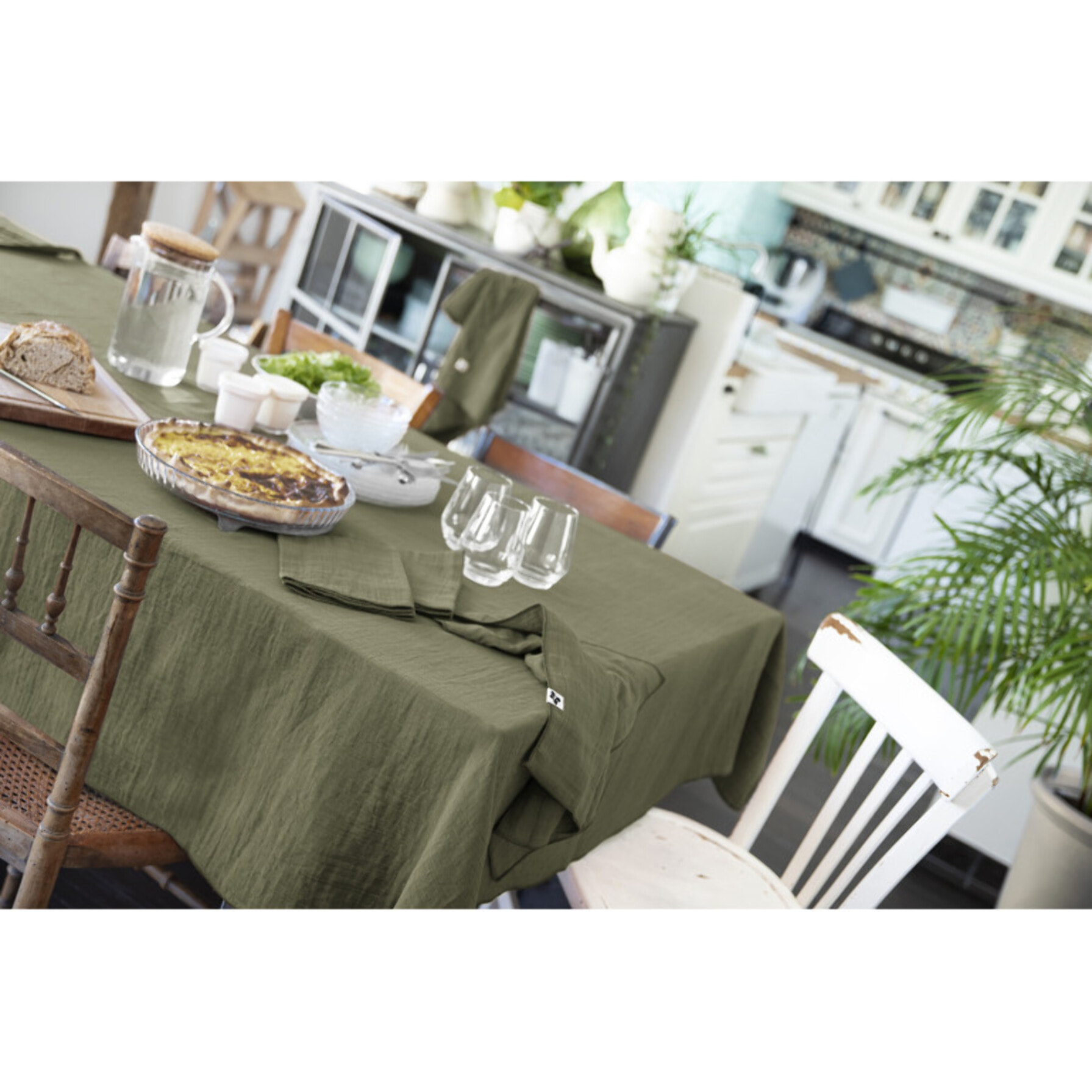Lot de 3 serviettes 40x40 cm en gaze de coton - 10 coloris - GAIA