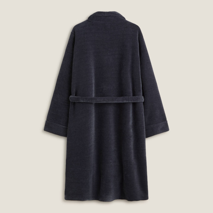 Bata para hombre de chenilla y borreguito Musk color azul oscuro Poliéster