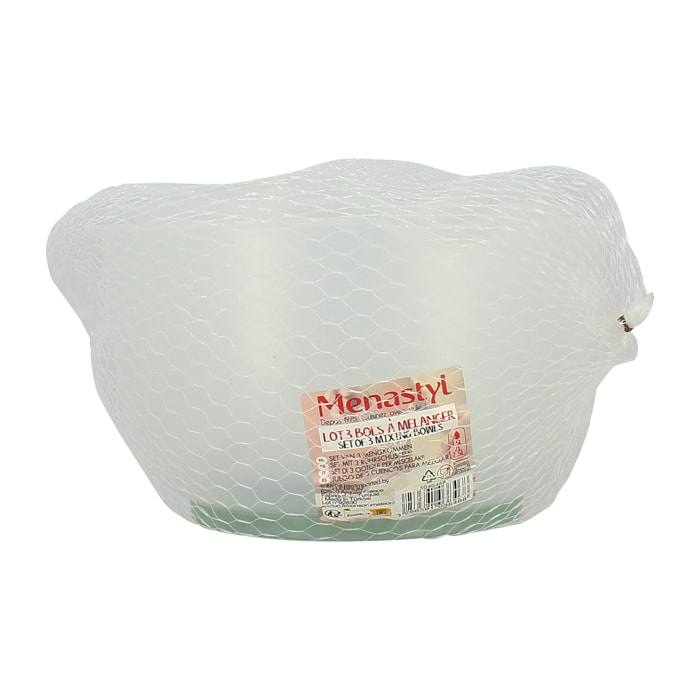 Lot de 3 bols à mélanger en plastique